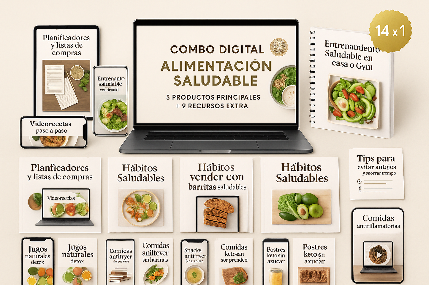 Pack Saludable 5 en 1 + 9 bonus